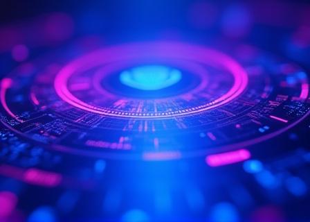 Close up of glowing biometric interface